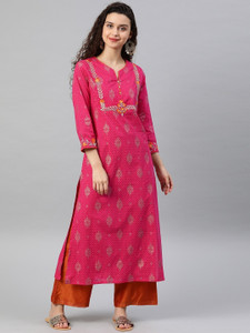 Yash Gallery Women Printed Straight Kurta
