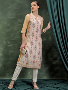 KETCH Women Embroidered Straight Kurta