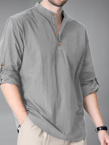 BHUVIKOO Men Solid Straight Kurta