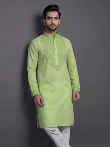 Tibra Collection Men Embroidered Straight Kurta
