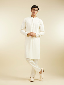 DIWAS by Manyavar Men Embroidered Straight Kurta