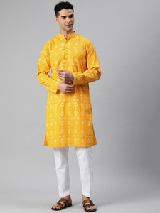 DARKCHILL Men Floral Print A-line Kurta