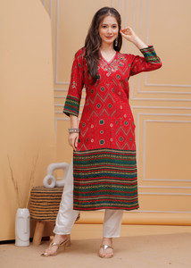 RASOKURTI Women Printed Straight Kurta