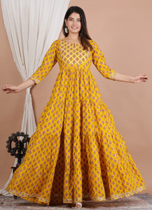 MOLICO Women Floral Print Anarkali Kurta