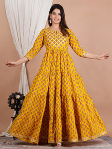 MOLICO Women Floral Print Anarkali Kurta