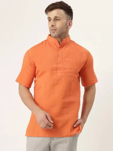 isdfabric Men Solid Straight Kurta