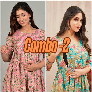 Dream Global Women Floral Print, Printed Ethnic Dress Kurta