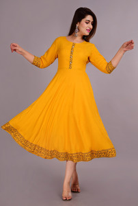 YESLY Women Solid Anarkali Kurta