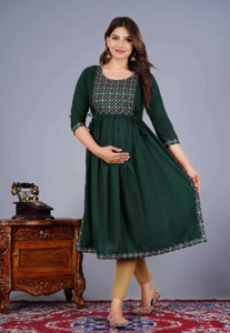 Kiaaron Women Embroidered A-line Kurta