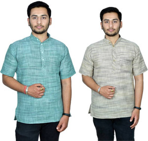 isdfabric Men Self Design Straight Kurta