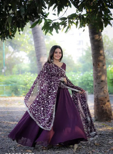 GRISHU COLLECTION Embroidered Anarkali Kurta, Bottom & Dupatta Set