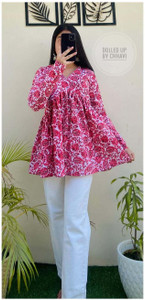 New RJP Craft Casual Printed Women Pink Top
