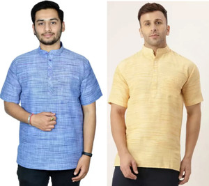 isdfabric Men Self Design Straight Kurta