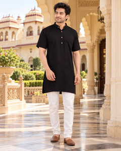 JAIPUR RAJWADA Men Solid Straight Kurta