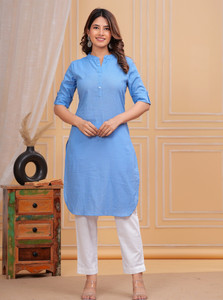 ufine Women Solid A-line Kurta