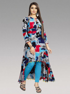 silky style Women Printed Asymmetric Kurta