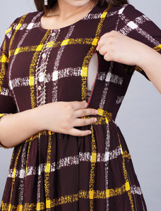 RS Creations Women Checkered Flared Kurta