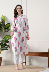 Vaimiya Women Floral Print Straight Kurta