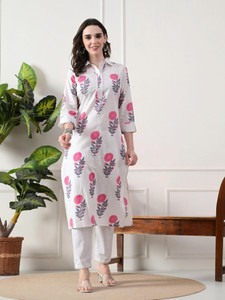Vaimiya Women Floral Print Straight Kurta