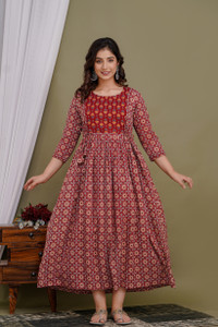 Tulsiram Women Printed Anarkali Kurta