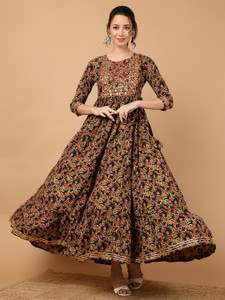 Women Click Women Floral Print Flared Kurta