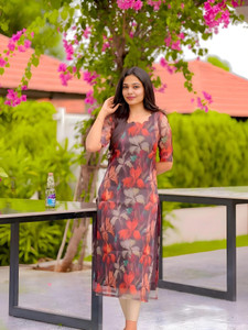 PoruIMPEX Women Floral Print A-line Kurta