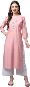Merira Women Embroidered Straight Kurta