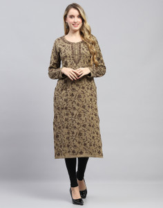MONTE CARLO Women Woven Design Straight Kurta