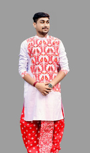 Sumit online Men Self Design Straight Kurta