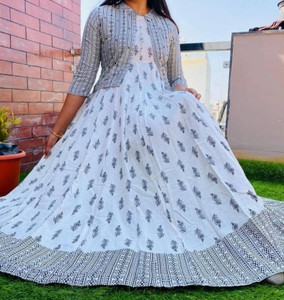 DOLLBY FASHION Women Geometric Print Anarkali Kurta
