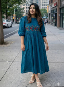 Preetshri Women Embroidered Flared Kurta