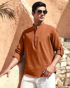 S KUADA Men Solid Straight Kurta