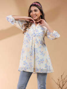 Janasya Casual Floral Print Women Multicolor Top