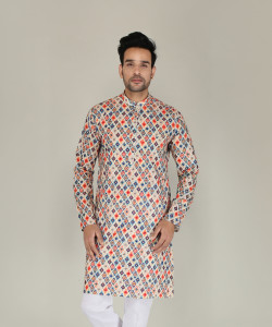 FUBAR Men Printed Straight Kurta