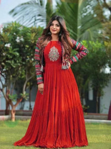 LALWANI ENTERPRISES Women Striped, Embroidered Anarkali Kurta