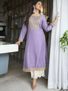 KurtiByHarshita Women Embroidered A-line Kurta