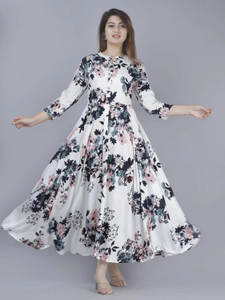 AnviTextile Women Printed Gown Kurta