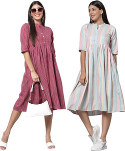 VINH FASHION Women Striped Ethnic Dress Kurta