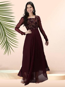 Imlie Women Embroidered Gown Kurta