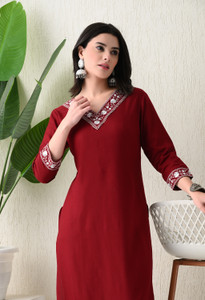 PHYSIL Women Embroidered Straight Kurta