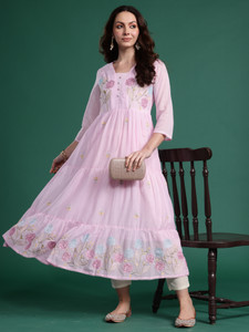 इंडो एरा महिलाओं के लिए एम्ब्रॉइडरेड अनारकली कुर्ता