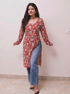 CLANGER Women Printed Straight Kurta