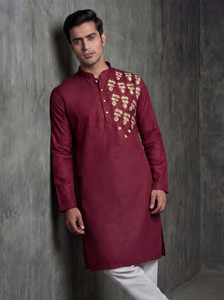 Tibra Collection Men Embroidered Straight Kurta