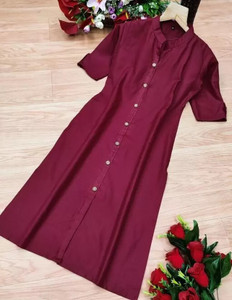Narrow Fashion Women Solid Frontslit Kurta
