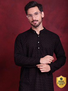 Jompers Men Embroidered Straight Kurta