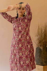 MIRCHI FASHION Women Printed, Block Print, Embroidered A-line Kurta