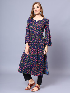 Dhakre fashion Women Floral Print Asymmetric Kurta