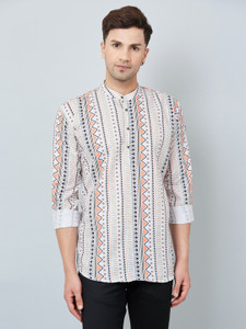 ARMAAN ETHNIC Men Block Print Straight Kurta