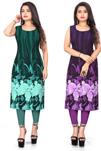 tanvi creation Women Floral Print Straight Kurta