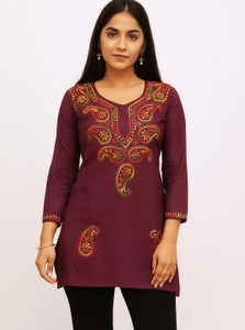 Neelam Chikan Women Embroidered Straight Kurta